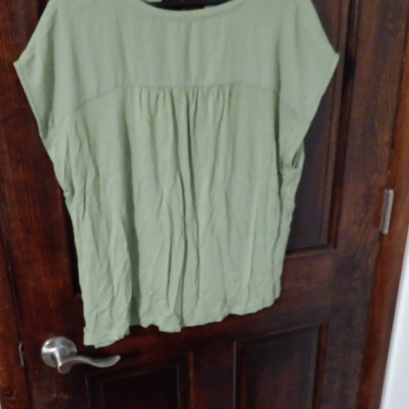 LOFT Green Cap Sleeve Relaxed Blouse - Picture 5 of 5